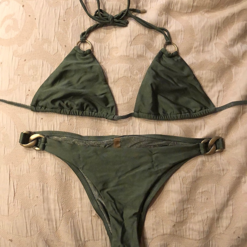 Army green vitamin A bikini set